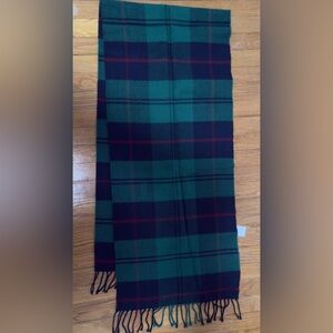 Abercrombie&fitch Green/Navy/Red Tartan Scarf, Oversized, Unisex